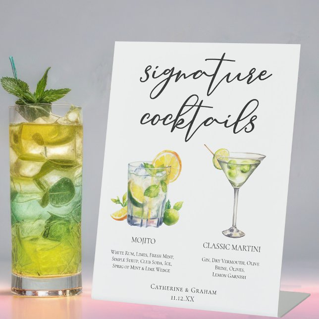 Mojito Martini Menü für Cocktails bei Hochzeitsfei Sockelschild (Von Creator hochgeladen)