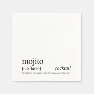 Mojito Modern Zitat Black Typografy Cocktail Serviette