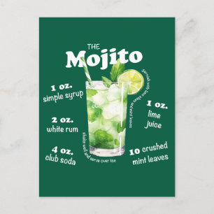 Mojito Recipe Cocktail Bar Postkarte