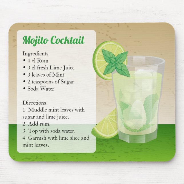Mojito Recipe Mousepad (Vorne)