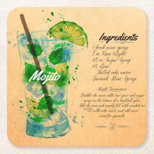Mojito Recipe Paper Untersetzer