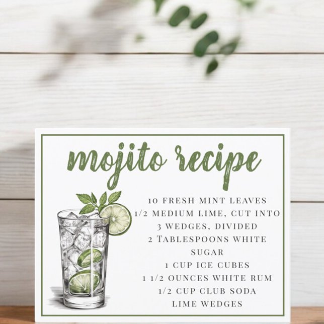 Mojito Recipe Postkarte (Von Creator hochgeladen)