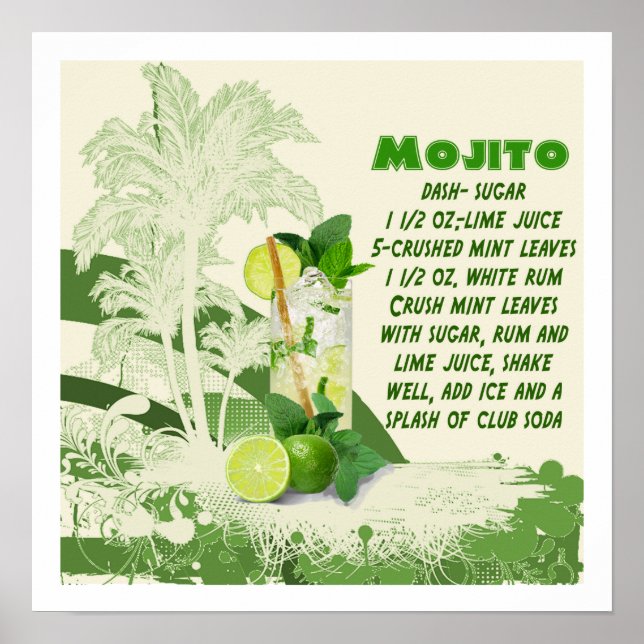 Mojito Recipe Print Poster (Vorne)