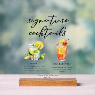 Mojito Tequila Sunrise Signature Cocktails Acrylschild