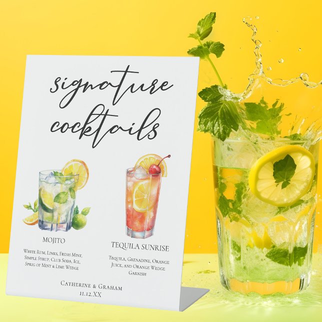 Mojito Tequila Sunrise Wedding Cocktails Menü Sockelschild (Von Creator hochgeladen)