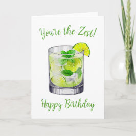 Mojito Watercolor Geburtstagkarte Karte