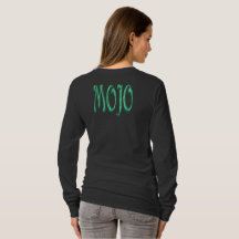 Mojo-Frauen schwarzes Langarm-T-Shirt Rückseite