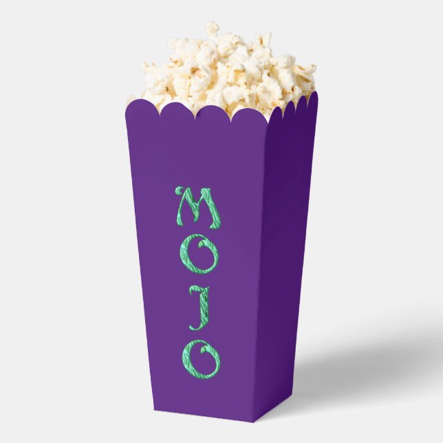 Mojo-grüne lila Popcornboxen Geschenkschachtel (Geplatzt)
