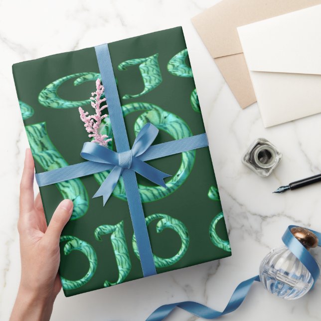 Mojo-grünes glänzendes Papier Geschenkpapier (Schenken)