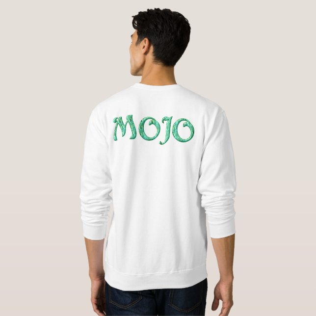 Mojo Männer weiße Sweatshirt Rückseite (Schwarz voll)