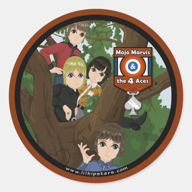 Mojo Marvis & The 4 Aces Runder Aufkleber (Vorderseite)