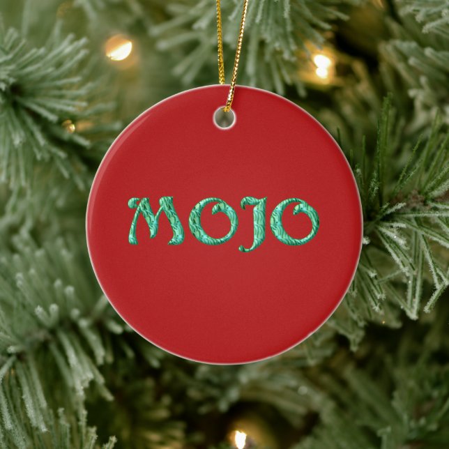 Mojo-Rot-Kleidung Keramik Ornament (Baum)