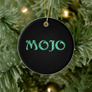 Mojo schwarz hängend rund keramik ornament