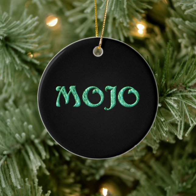 Mojo schwarz hängend rund keramik ornament (Baum)