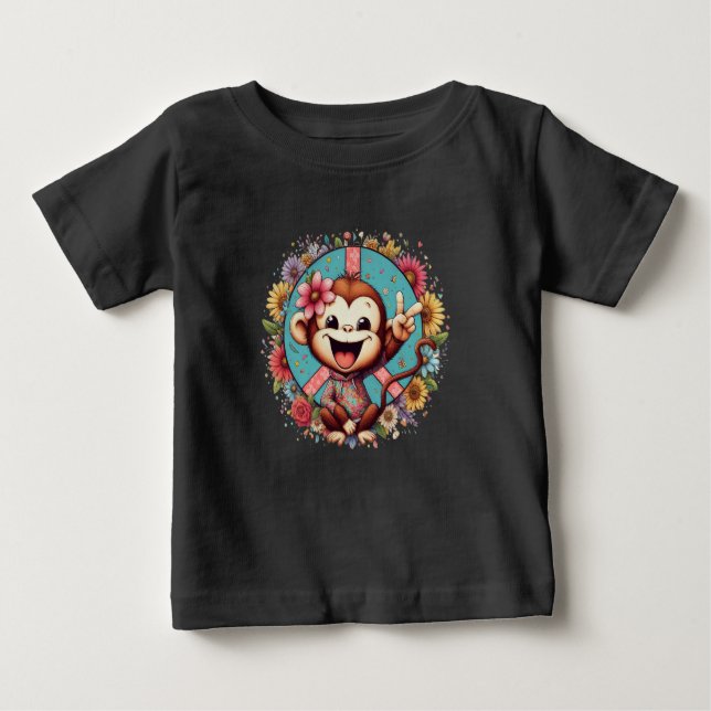 Mojo the Peace Monkey Baby Tee (Vorderseite)