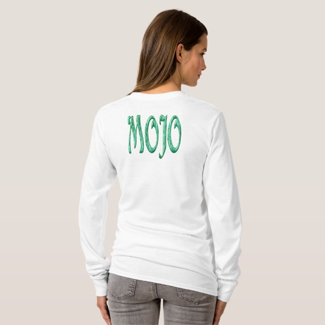 Mojo women white long sleeve t-shirt back (Schwarz voll)