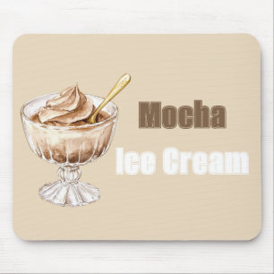 Mokka-Eiscreme-Schale Goldlöffel Mousepad