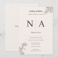 Mokka-Hochzeitseinladung