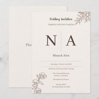 Mokka-Hochzeitseinladung Einladung