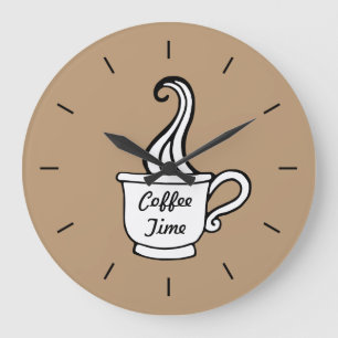 Mokka-Kaffee-Wanduhr Große Wanduhr