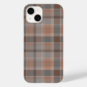 Mokka-Mousse und grau kariert Case-Mate iPhone 14 Hülle
