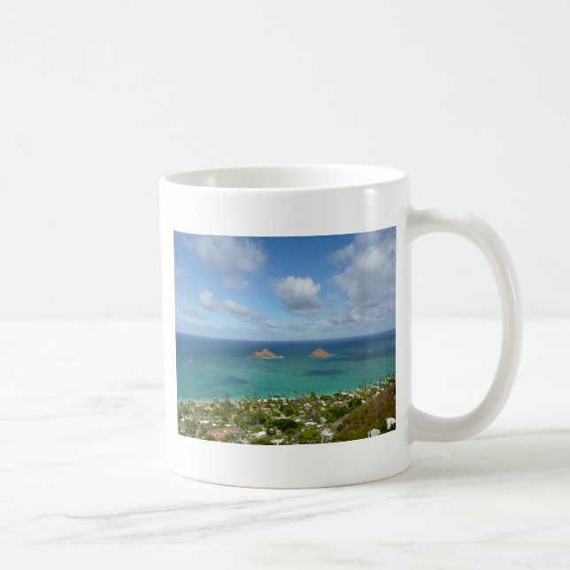 Moks weg vom Ufer von Lanikai Kaffeetasse (Rechts)