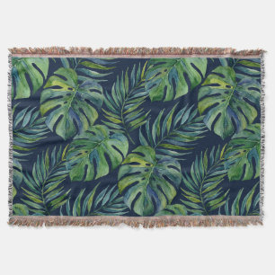 Moku-Insel Hawaiianische Aquarell-Monstera - Navy Decke
