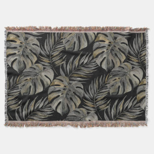 Moku Island Hawaiian Watercolor Monstera- Schwarz Decke