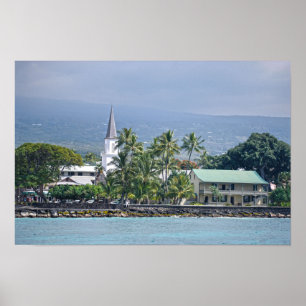 Mokuaikaua-Kirche, Hulihee-Palast, Kailua-Kona, HI Poster