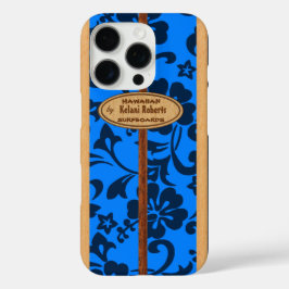 Mokuleia Hawaiian Imitats Wood Monogram Surfboard iPhone 16 Pro Hülle