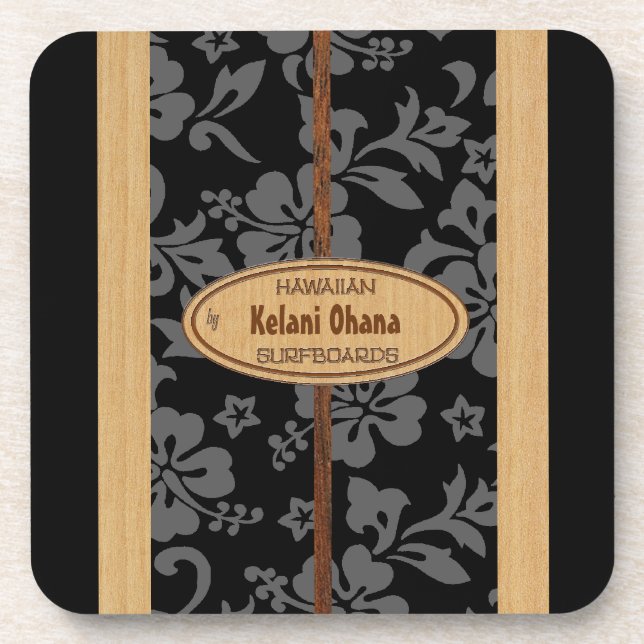 Mokuleia Surfbrett kundengerechte Tiki Untersetzer (Vorderseite)