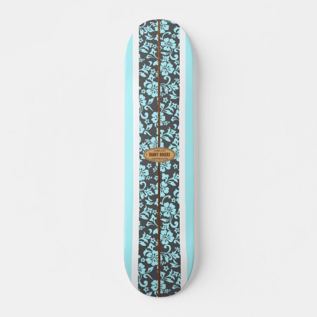 Mokuleia Vintages Surfbrett Skateboard (Vorne)