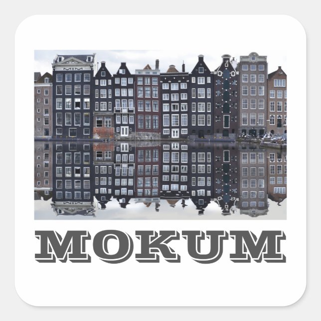 Mokum (Amsterdam) Quadratischer Aufkleber (Vorderseite)