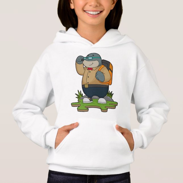 Mol as Hiker with Backpack Hoodie (Vorderseite)