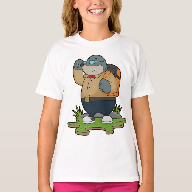 Mol as Hiker with Backpack T-Shirt (Vorderseite)