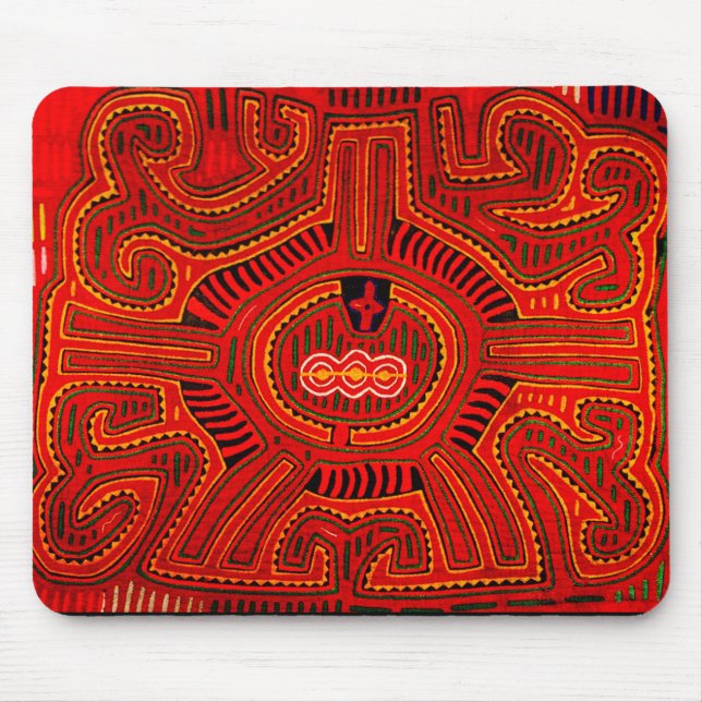 Mola Design von San Blas Amerikanischen Ureinwohne Mousepad (Vorne)