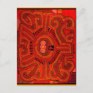 Mola-Design von San-Blas-Indianern Postkarte