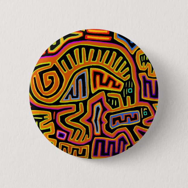 Mola Schamane Peyote Visionen Button (Vorderseite)