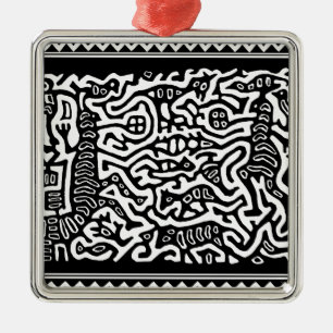 Mola Schlangengeister Silbernes Ornament