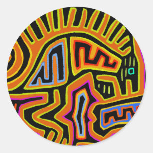 Mola Shaman Peyote Visions Runder Aufkleber