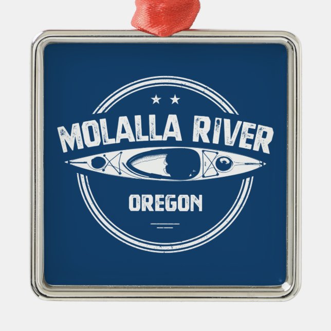 Molalla River Oregon Kayaking Ornament Aus Metall (Vorne)