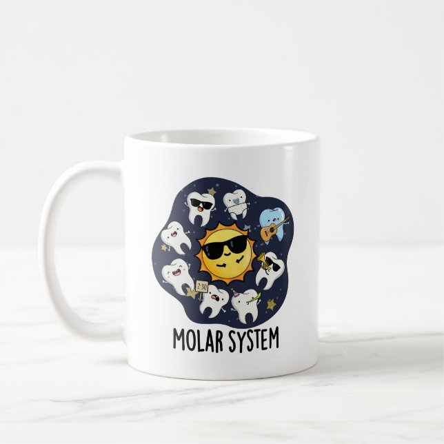 Molar System Funny Dental Astronomie Pun Kaffeetasse (Links)