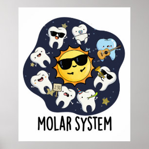 Molar System Lustiger Zahnärztlicher Astronomie-Wo Poster