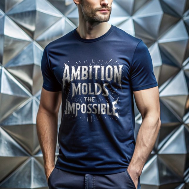 Mold the Impossible with Ambition - Motivierend T-Shirt (Male Model Wearing 'Mold the Impossible with Ambition - Motivational T-Shirt')