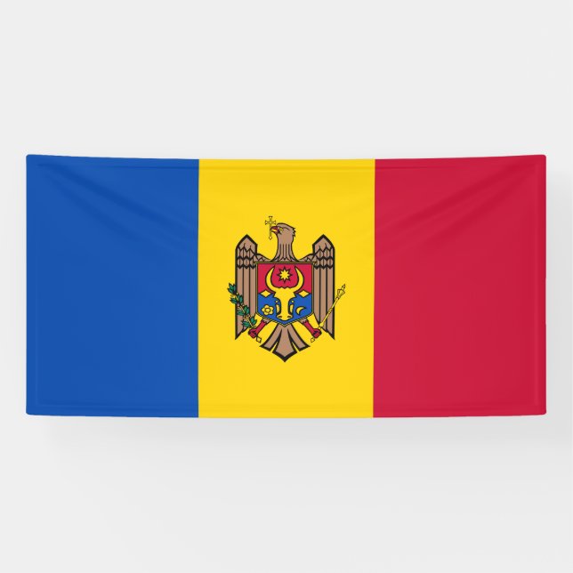 Moldau-Flagge Banner (Horizontal)