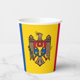 Moldau-Flagge Pappbecher