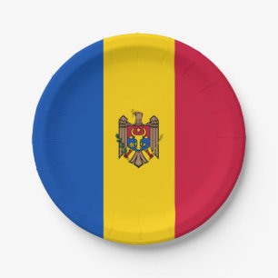 Moldau-Flagge Pappteller