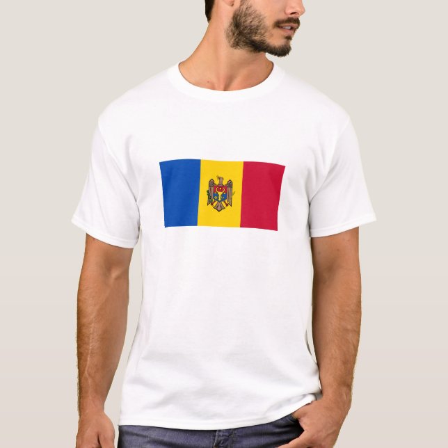 Moldau-Flagge T-Shirt (Vorderseite)