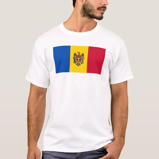 Moldau-Flagge T-Shirt (Vorderseite)
