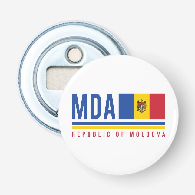 Moldau-Flagge und ISO-Code-Design Flaschenöffner (Vorderseite)